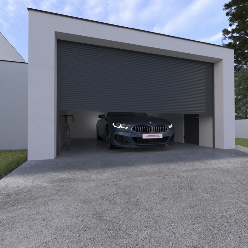 Porte de Garage Enroulable en Aluminium Motorisée Standard 2400 x 2000 mm  GRANDLUX